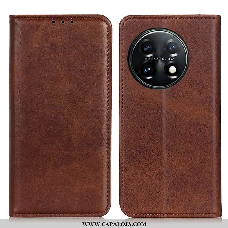 Capa De Celular Para OnePlus 11 5G Flip Couro Rachado Elegância