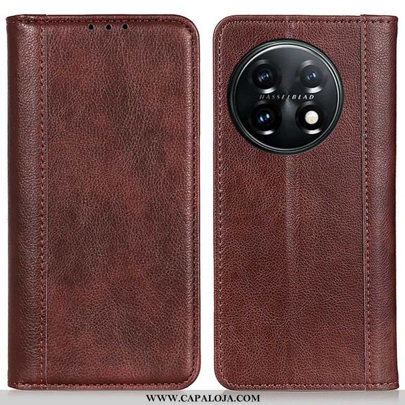 Capa De Celular Para OnePlus 11 5G Flip Elegante Couro Rachado