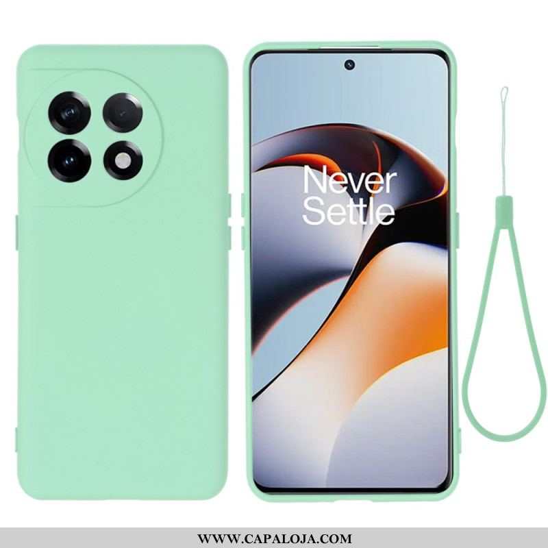 Capa De Celular Para OnePlus 11 5G Silicone Líquido Com Cordão