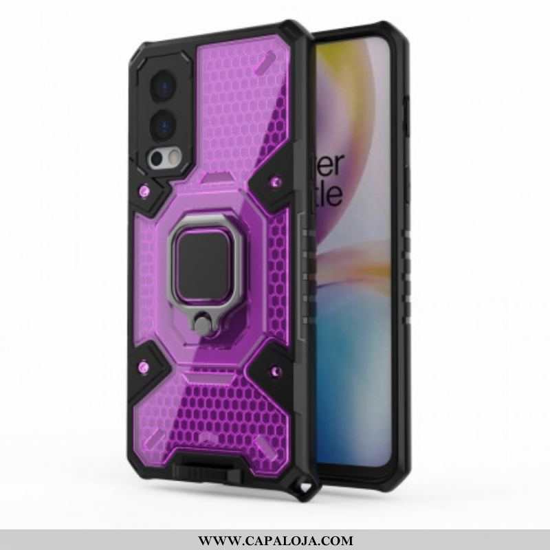 Capa De Celular Para OnePlus Nord 2 5G Favo De Mel Com Anel