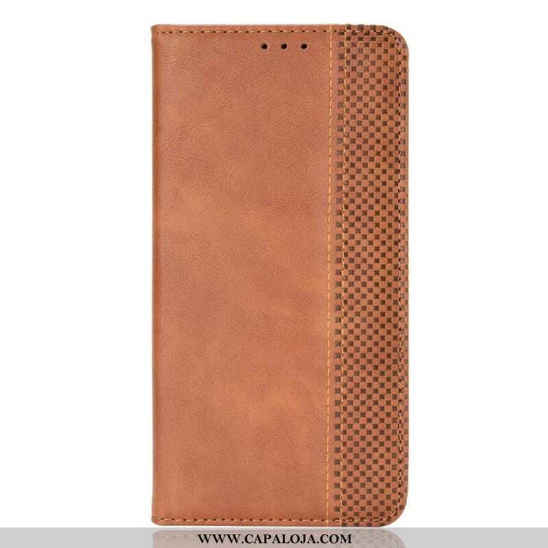 Capa De Celular Para OnePlus Nord 2 5G Flip Efeito Couro Vintage Estilizado