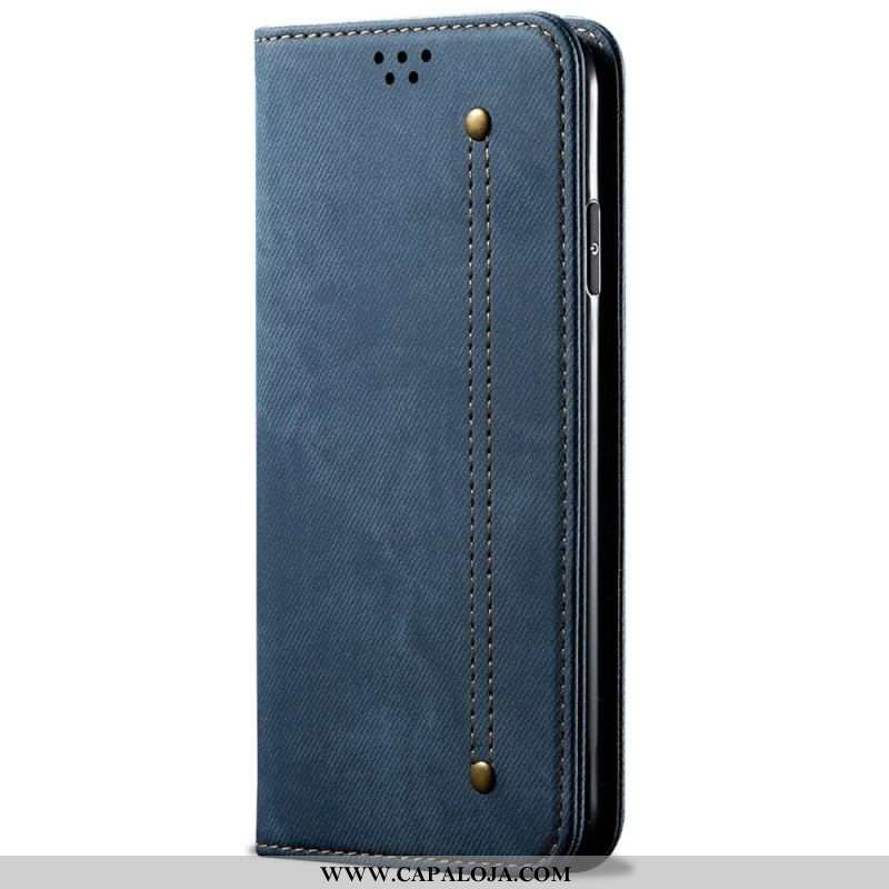 Capa De Celular Para OnePlus Nord 2T 5G Flip Tecido Jeans