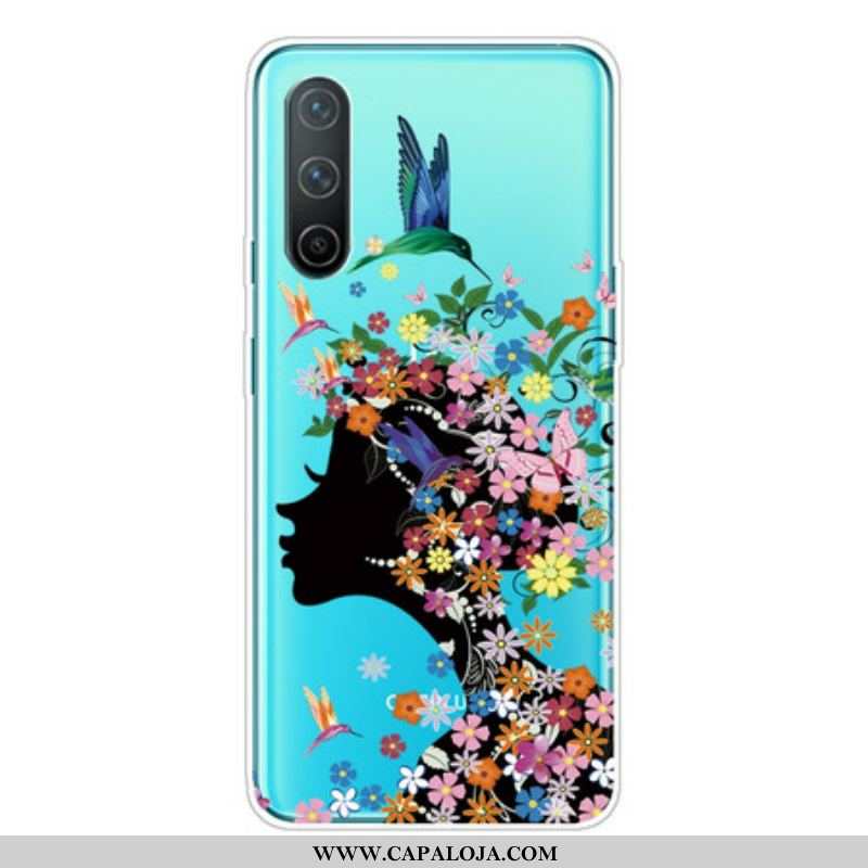 Capa De Celular Para OnePlus Nord CE 5G Cabelo Florido Transparente