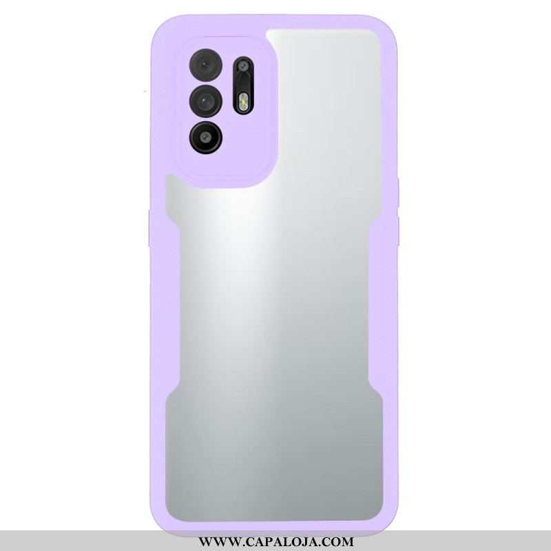 Capa De Celular Para Oppo A94 5G Bordas Coloridas Transparentes Híbridas