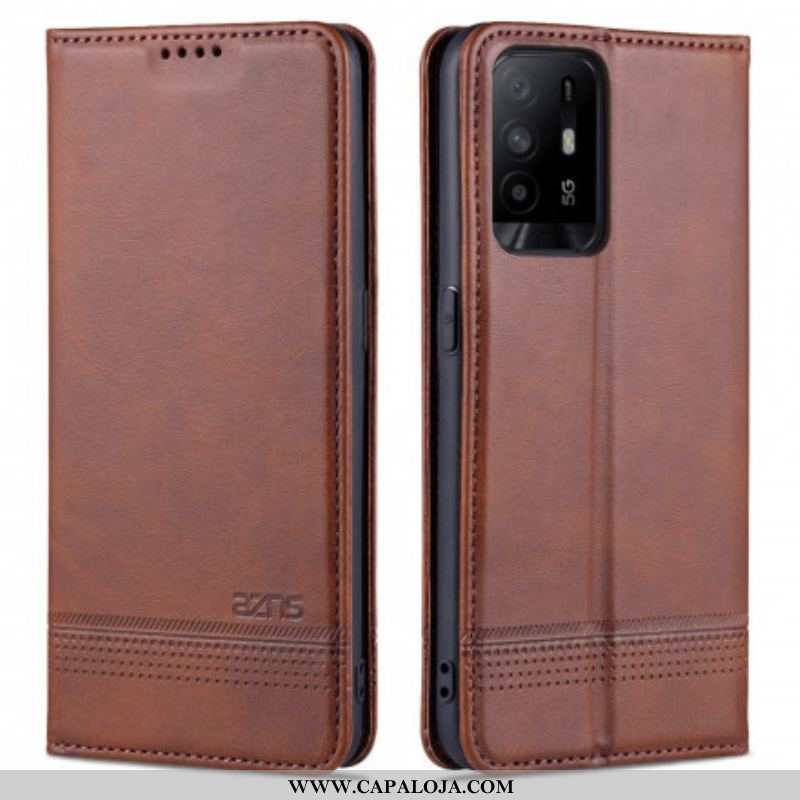 Capa De Celular Para Oppo A94 5G Flip Estilo De Couro Azns