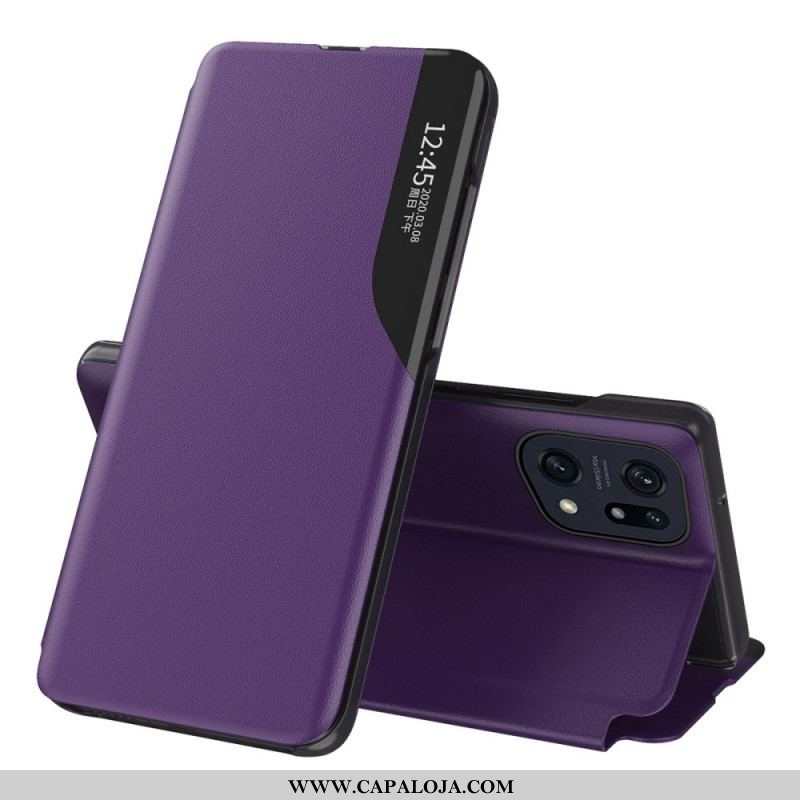 Capa De Celular Para Oppo Find X5 Couro Sintético Texturizado