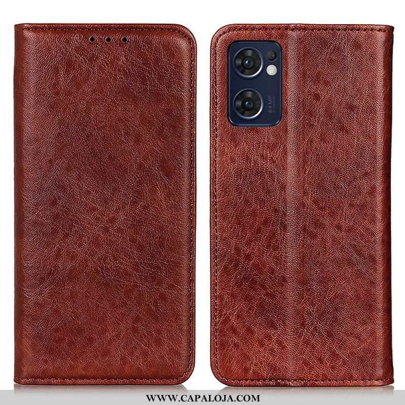 Capa De Celular Para Oppo Find X5 Lite Flip Textura De Couro