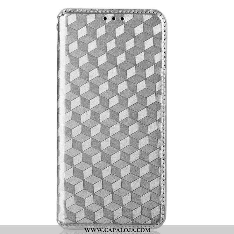 Capa De Celular Para Oppo Reno 7 Flip Efeito Couro Cubo 3d