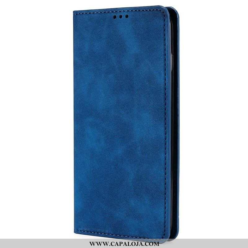 Capa De Celular Para Oppo Reno 8 Flip Efeito Couro