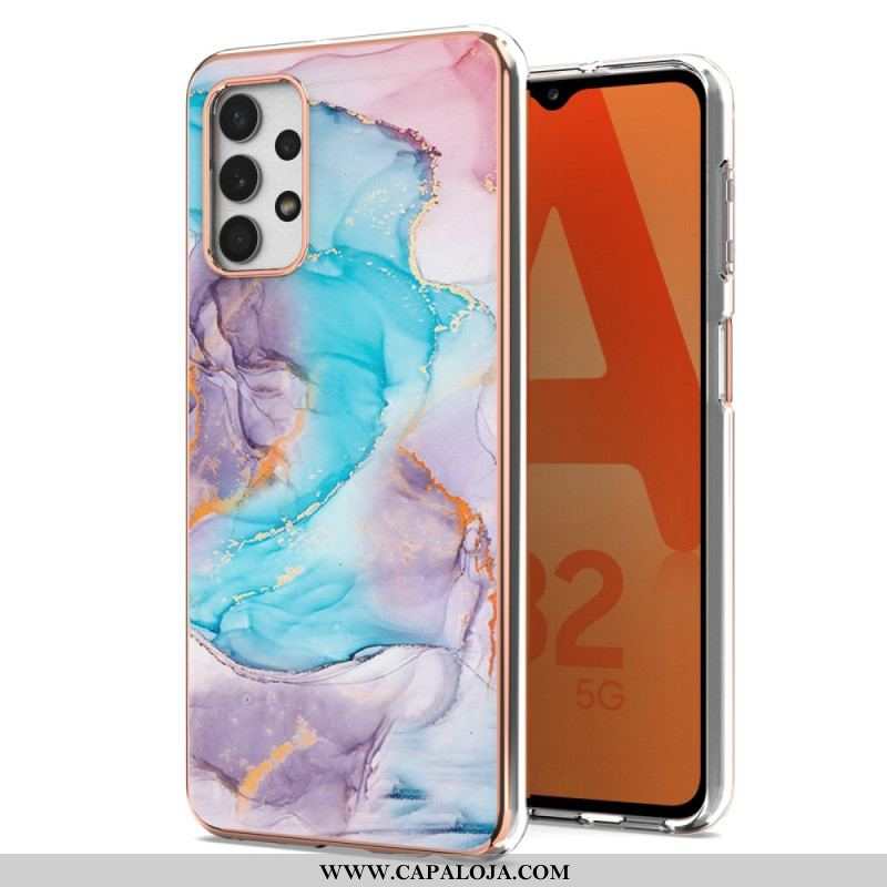 Capa De Celular Para Samsung Galaxy A13 Mármore Aquarela