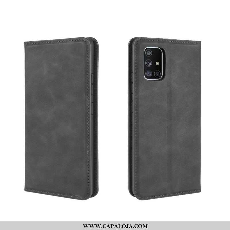 Capa De Celular Para Samsung Galaxy A51 5G Flip Efeito Couro Macio