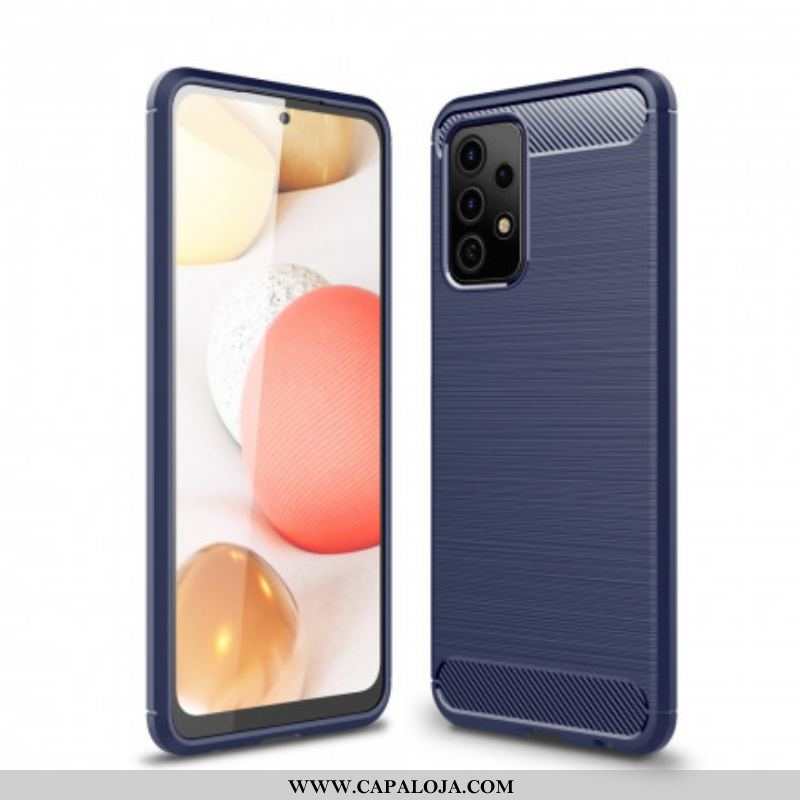 Capa De Celular Para Samsung Galaxy A52 4G / A52 5G / A52s 5G Fibra De Carbono Escovada