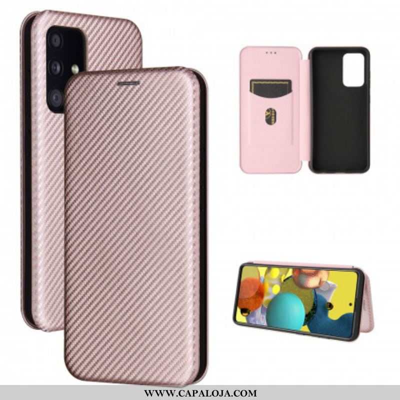 Capa De Celular Para Samsung Galaxy A52 4G / A52 5G / A52s 5G Flip Fibra De Carbono