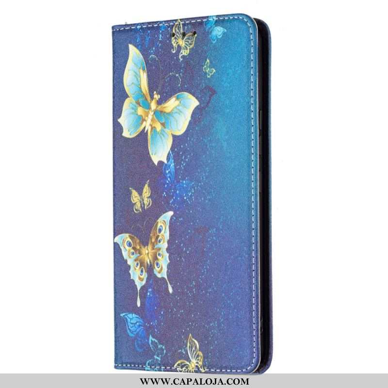 Capa De Celular Para Samsung Galaxy A53 5G Flip Borboletas Coloridas