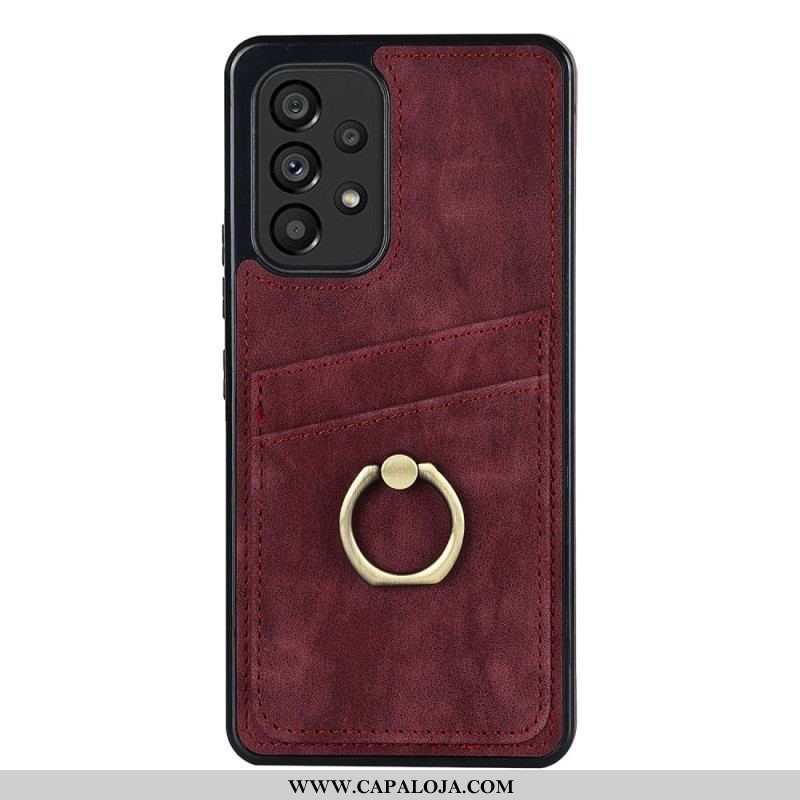 Capa De Celular Para Samsung Galaxy A53 5G Suporte Para Anel Vintage E Porta-cartões