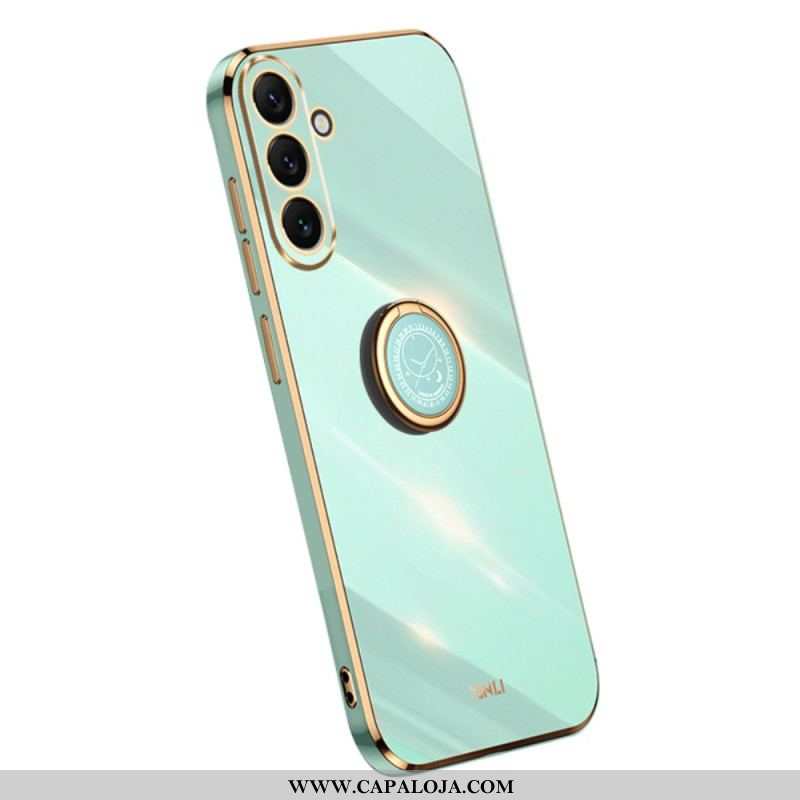 Capa De Celular Para Samsung Galaxy A54 5G Bordas Douradas Com Suporte De Anel