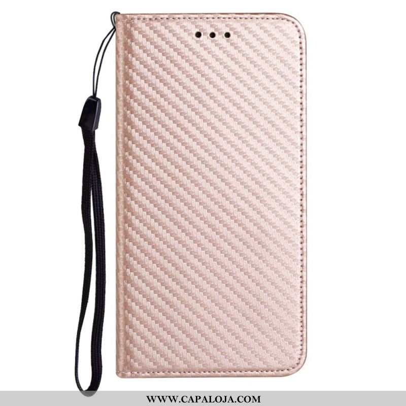 Capa De Celular Para Samsung Galaxy M12 / A12 De Cordão Flip Correia De Fibra De Carbono