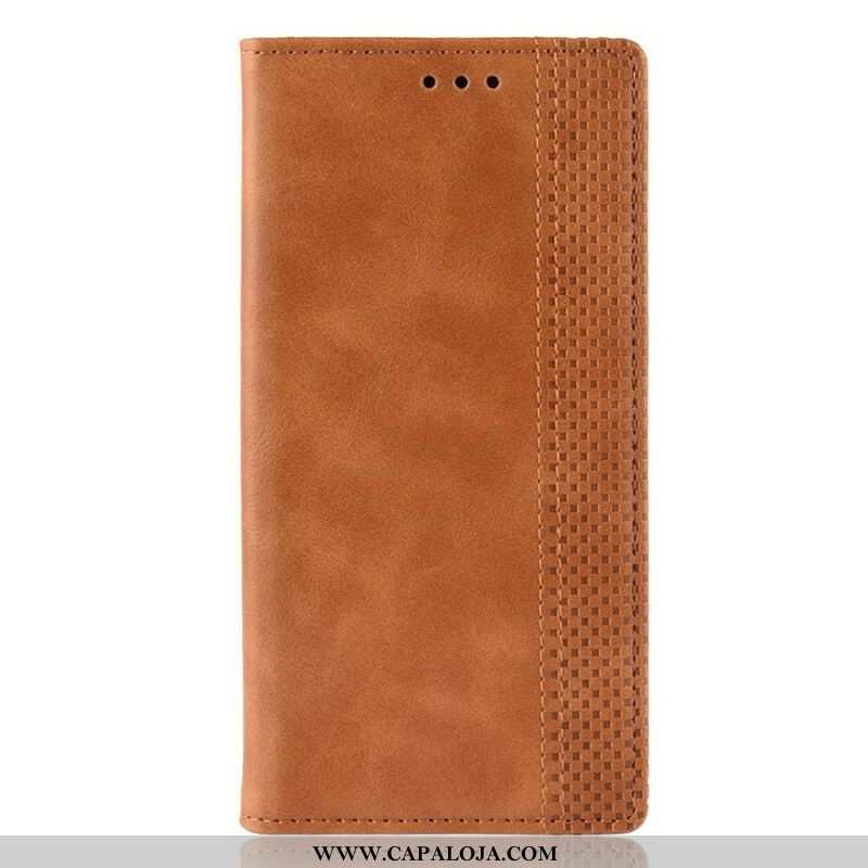 Capa De Celular Para Samsung Galaxy M12 / A12 Flip Efeito Couro Vintage Estilizado