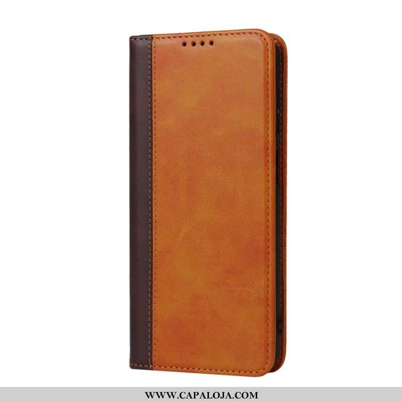 Capa De Celular Para Samsung Galaxy M12 / A12 Flip Estilo De Couro De Dois Tons