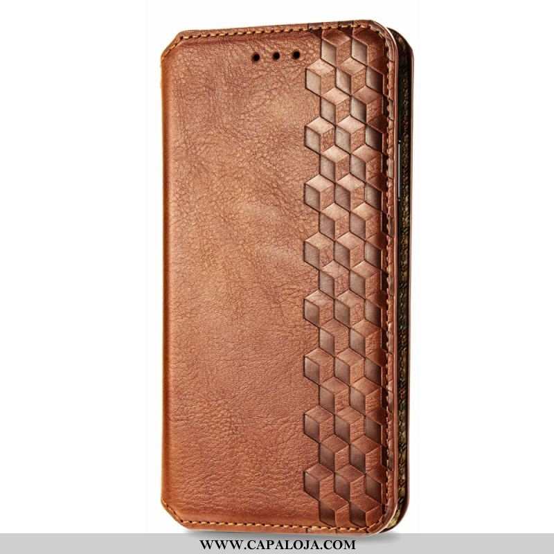 Capa De Celular Para Samsung Galaxy M13 Flip Padrão De Efeito De Couro