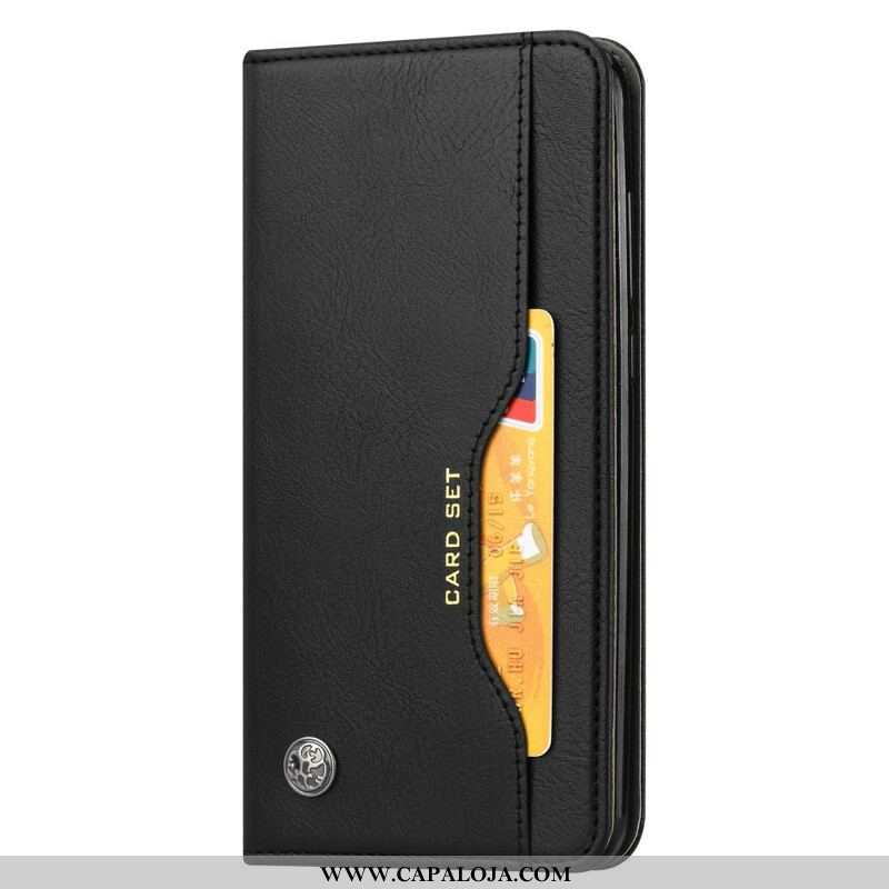 Capa De Celular Para Samsung Galaxy M51 Flip Titular De Cartão De Couro Sintético