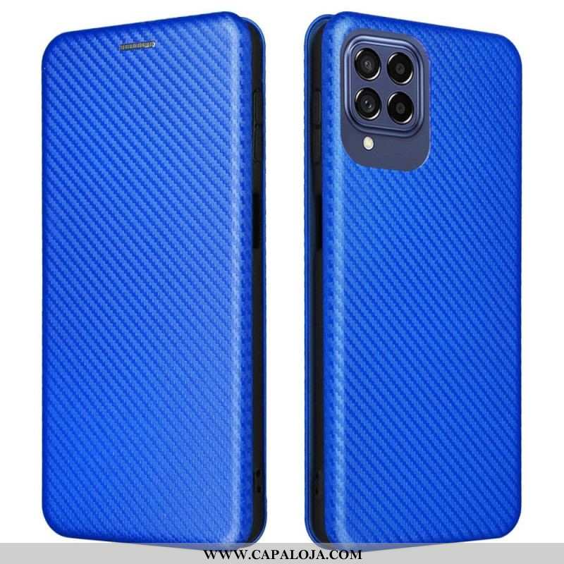 Capa De Celular Para Samsung Galaxy M53 5G Flip Fibra De Carbono