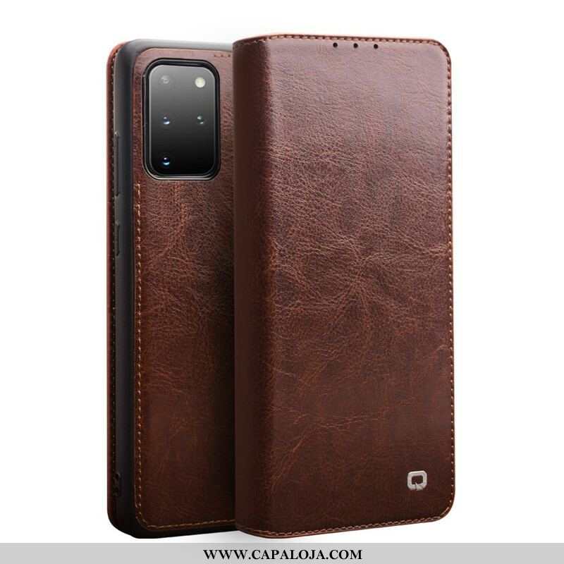 Capa De Celular Para Samsung Galaxy S20 Plus / S20 Plus 5G Flip Couro Genuíno Qialino