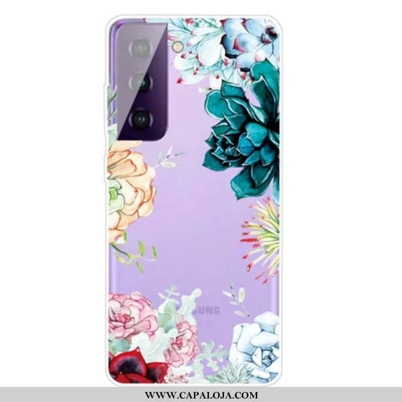 Capa De Celular Para Samsung Galaxy S21 FE Flores Em Aquarela