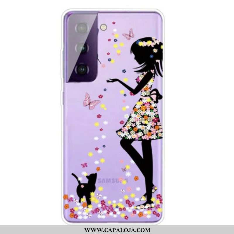 Capa De Celular Para Samsung Galaxy S21 FE Linda Cabeça De Flor