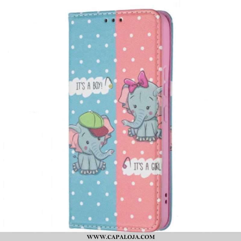 Capa De Celular Para Samsung Galaxy S22 5G Flip Bebês Elefantes