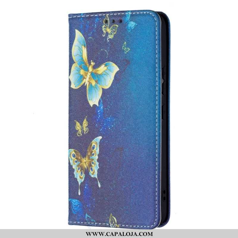 Capa De Celular Para Samsung Galaxy S22 5G Flip Borboletas Coloridas