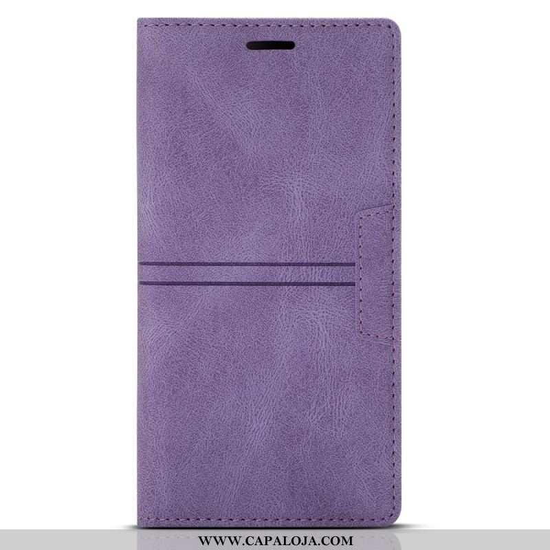 Capa De Celular Para Samsung Galaxy S22 5G Flip Fecho Magnético Com Costura Estilo Couro