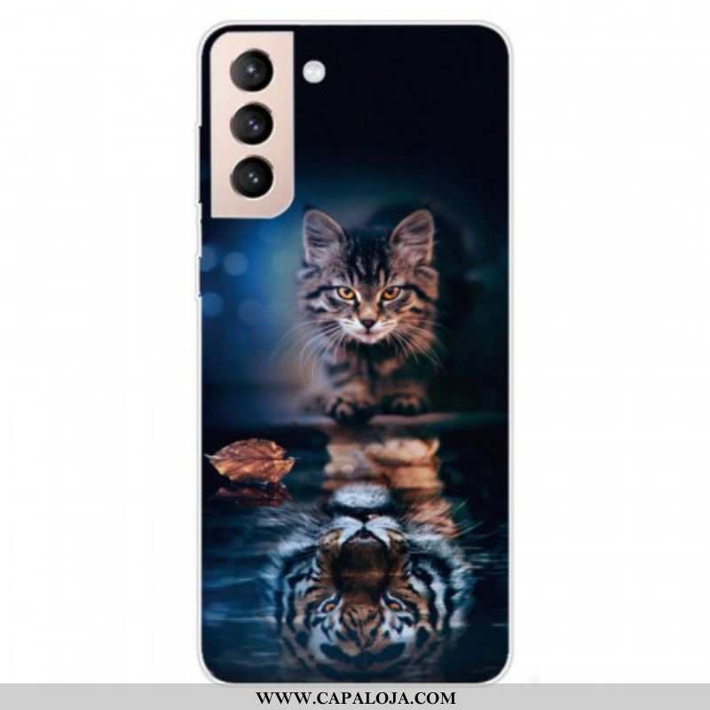 Capa De Celular Para Samsung Galaxy S22 5G Reflexo Do Gato