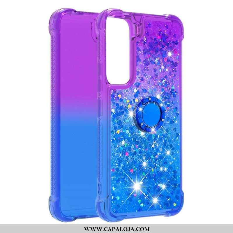 Capa De Celular Para Samsung Galaxy S22 5G Suporte De Anel Glitter