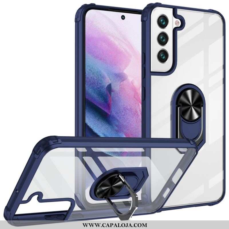 Capa De Celular Para Samsung Galaxy S22 Plus 5G Transparente Com Suporte De Anel