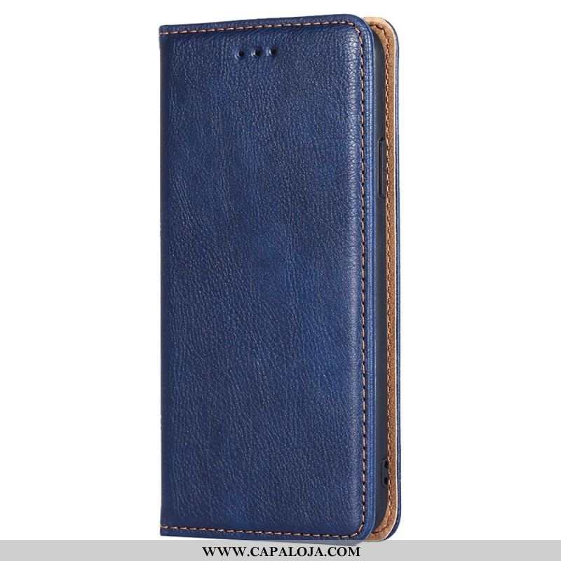 Capa De Celular Para Samsung Galaxy S22 Ultra 5G Flip Costura De Couro Falso