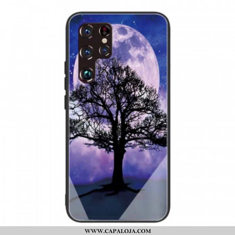 Capa De Celular Para Samsung Galaxy S22 Ultra 5G Vidro Temperado Da Árvore Do Mundo