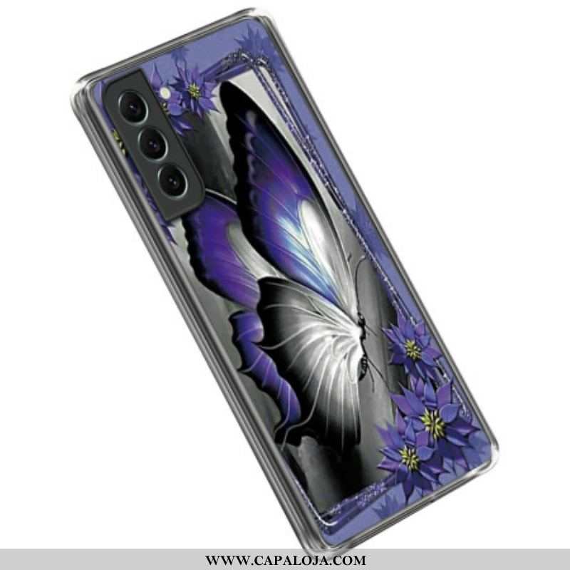 Capa De Celular Para Samsung Galaxy S23 5G Borboleta Roxa