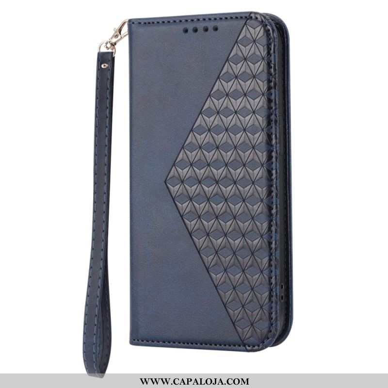 Capa De Celular Para Samsung Galaxy S23 5G De Cordão Flip Padrão 3d Strappy