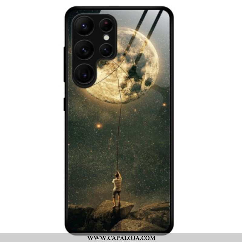 Capa De Celular Para Samsung Galaxy S23 Ultra 5G Vidro Temperado Do Homem Da Lua