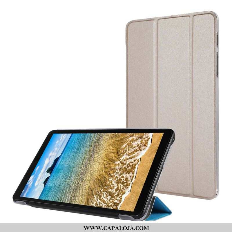 Capa De Celular Para Samsung Galaxy Tab A7 Lite Couro Falso Textura De Seda