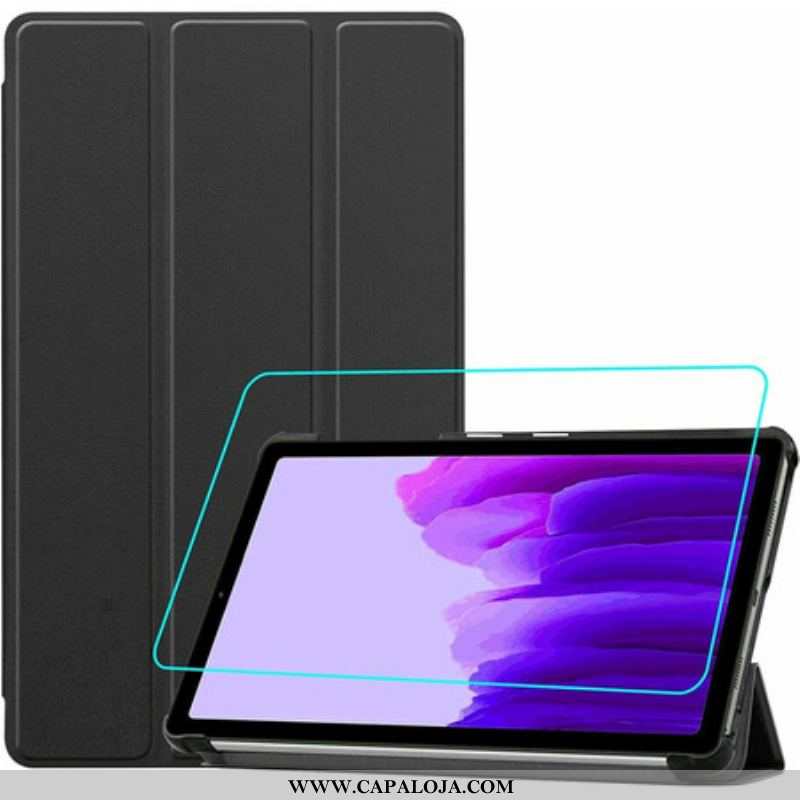 Capa De Celular Para Samsung Galaxy Tab A7 Lite Couro Sintético E Protetor De Tela