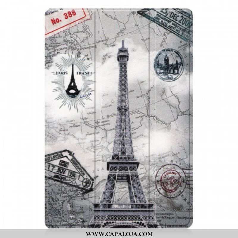 Capa De Celular Para Samsung Galaxy Tab A8 (2021) Torre Eiffel Retrô Reforçada