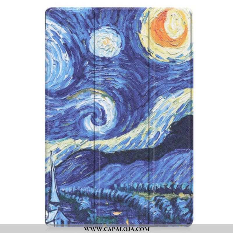 Capa De Celular Para Samsung Galaxy Tab S7 FE Porta Caneta Noite Estrelada