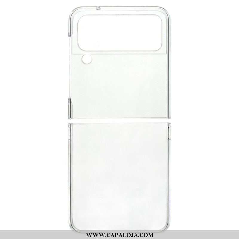 Capa De Celular Para Samsung Galaxy Z Flip 4 De Couro Clássico Liso