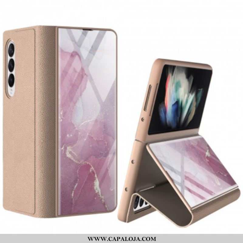 Capa De Celular Para Samsung Galaxy Z Fold 3 5G Flip Vidro Temperado De Mármore Gkk