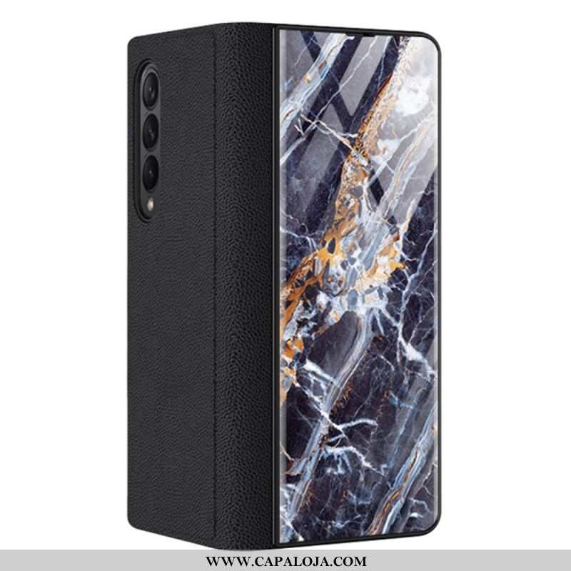 Capa De Celular Para Samsung Galaxy Z Fold 3 5G Flip Vidro Temperado Efeito Mármore