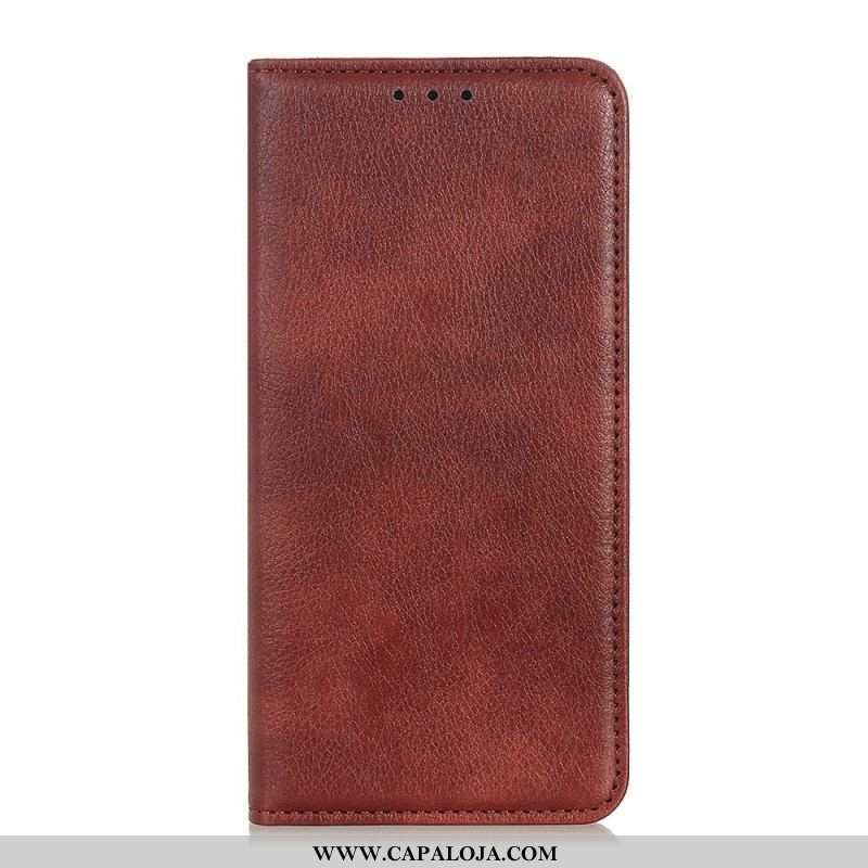 Capa De Celular Para Sony Xperia 10 IV Flip Couro Rachado De Lichia