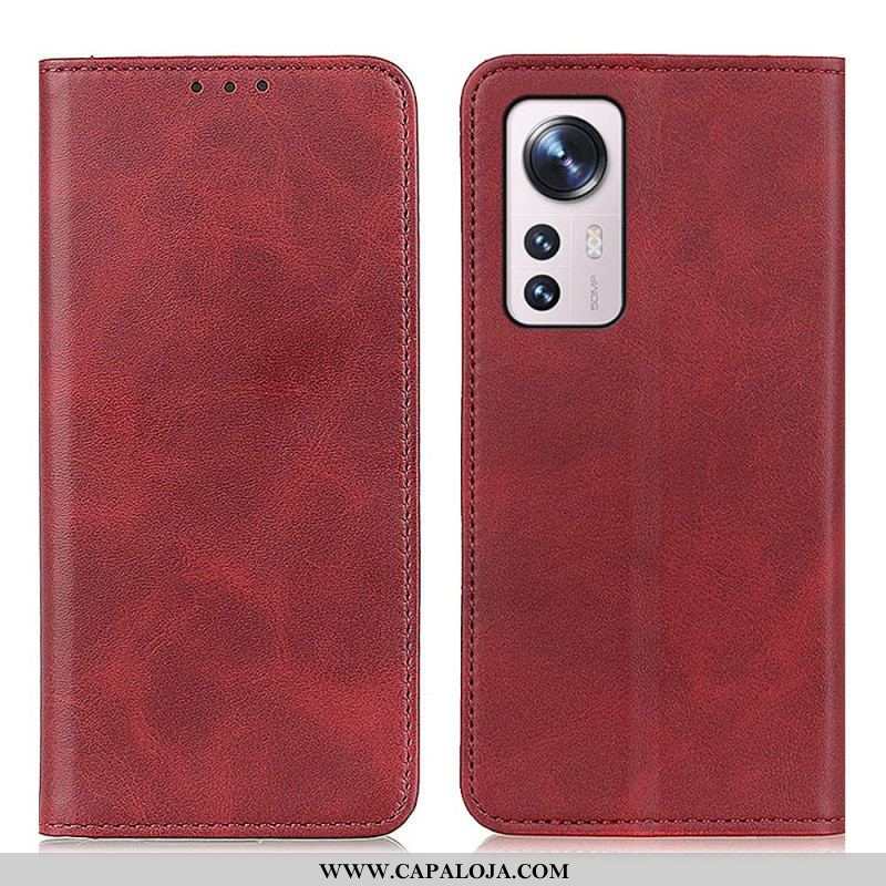 Capa De Celular Para Xiaomi 12 / 12X Flip Couro Rachado Elegância