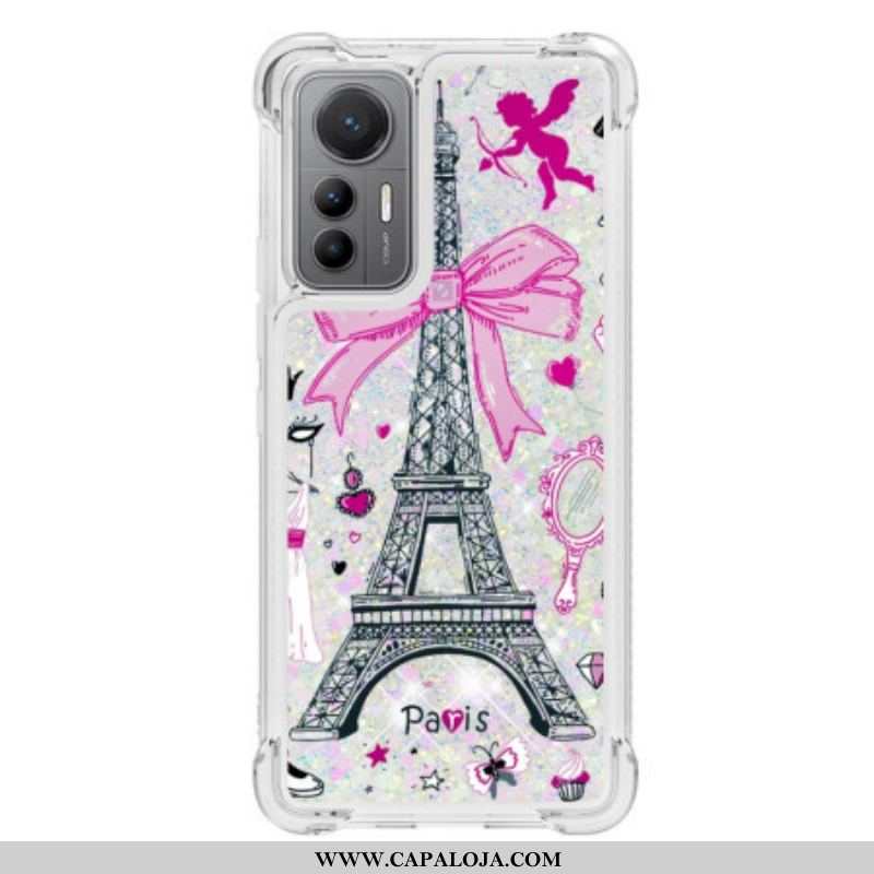 Capa De Celular Para Xiaomi 12 Lite Lantejoulas Torre Eiffel